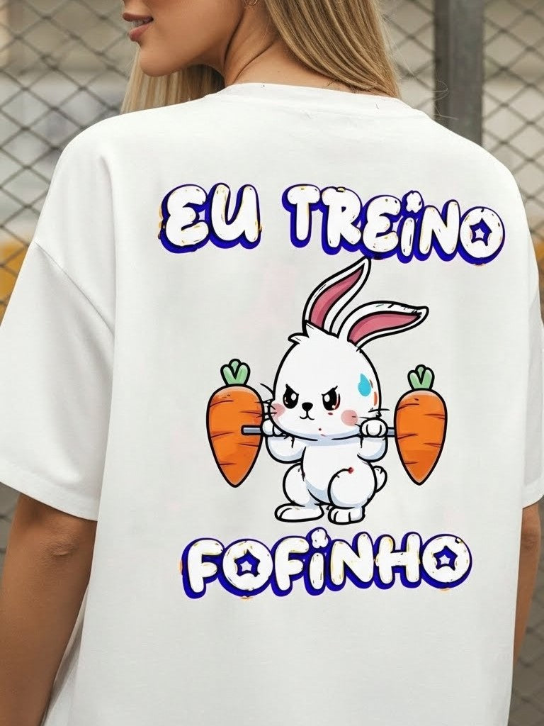 Camisa Fitness Oversized Com Estampa Divertida Estilo Street